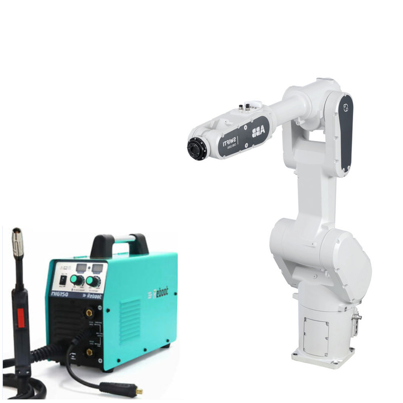 6 Axis Safe and Multi-purpose ABB CRB1300 Robot Arm Collaborative Robot Arm with Mig Welding Machine Megmeet for Welding