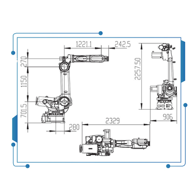 Robot que empalieta industrial GBS210-K2650 de China del robot de 6 AXIS con el agarrador