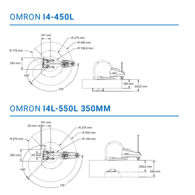 Robot de alta velocidad del robot de OMRON I4-450L 4 AXIS Scara para la industria 3C