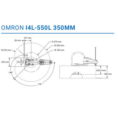 Robot de alta velocidad del robot de OMRON I4-450L 4 AXIS Scara para la industria 3C