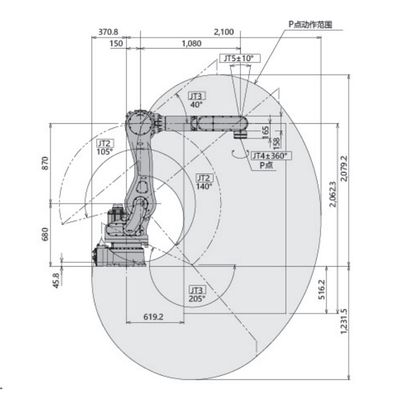 Brazo robótico del CNC 6 AXIS de Kawasaki Robot RD080N para empaletar con la carga útil 80KG