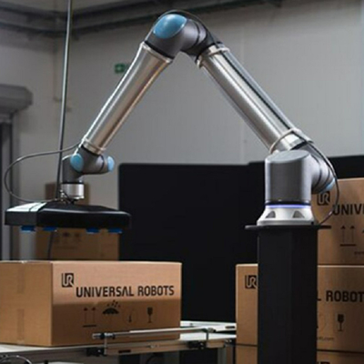 Palletizer universal del cobot del robot UR 20 con el agarrador del cobot del onrobot para el material que da empaletar del embalaje