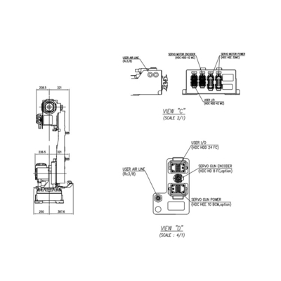 6 AXIS Hyundai que embala el brazo HH050 del robot industrial que suelda con autógena con el agarrador