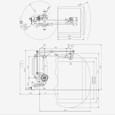 Alcance de la carga útil 3128 de los brazos 160KG del robot HP160 de Hyundai que embala con el agarrador
