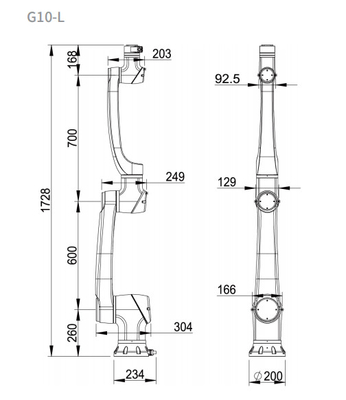 Carga útil colaborativa de AXIS 6kg del brazo 6 del robot de la aleación de aluminio para el robot de soldadura