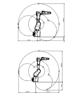 Brazo colaborativo multi 6 AXIS del robot del propósito CRB1300 ABB con la soldadora de Mig Megmeet