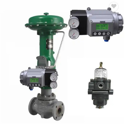 Válvula de control de flujo con el posicionador de la válvula de Masoneilan SVI3 Digitaces y el filtro de Fisher 67CFR