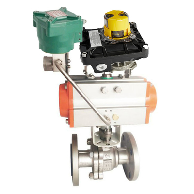 Válvula de control china con el actuador neumático y la válvula electromagnética de Asco 8210G y los interruptores de límite del westlock 2200