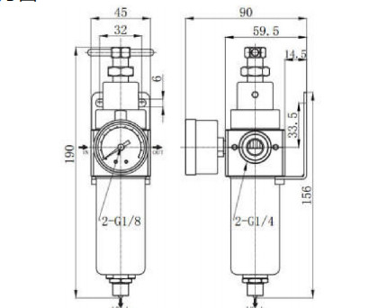 Válvula neumática con la 1/4 válvula manorreductora de funcionamiento resistente del filtro inoxidable de JHJ para los usos neumáticos