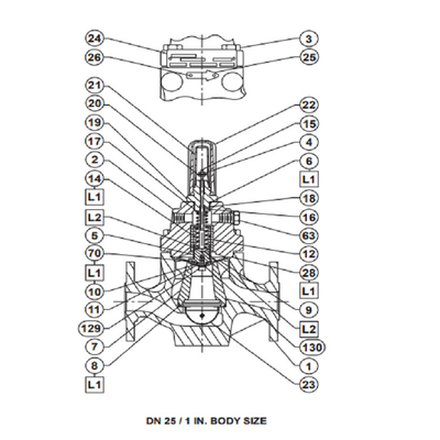 Resbalón china montada con la válvula de control de regulación LR125 FISHER Pressure Regulators For Gas