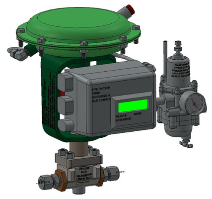Posicionador eléctrico de la válvula de control de flujo de Fisher DVC2000 con el regulador del filtro 67CFR