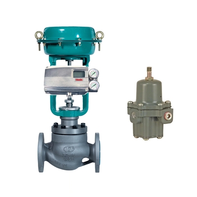 La válvula de control de Chuanyi se equipa del posicionador elegante de la válvula de Tissin TS800 y de la válvula manorreductora de Fisher 67CFR