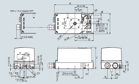 Posicionador neumático del electro de aluminio del recinto de Siemens SIPART PS2 para la válvula de control de flujo
