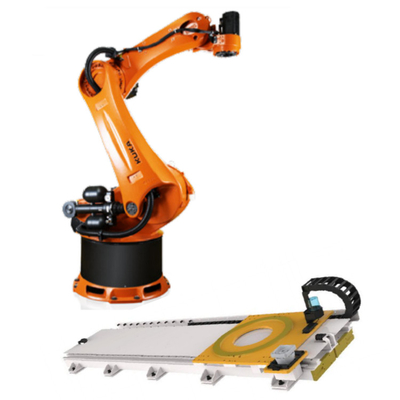 KUKA Industrial Robot Arm KR 470-2 PA Robot de paletización con rieles de guía CNGBS para fábrica como máquina de paletas