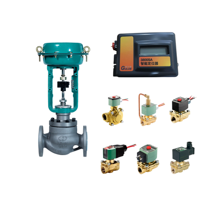 Válvula de control con Fisher 3800 como posicionador y válvulas solenoides de la serie 210 de ASCO