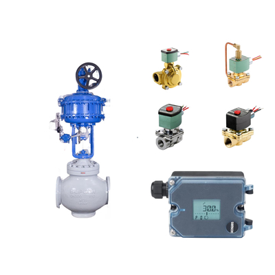Válvulas de control neumático con posicionador electropneumático Samson 3725 y válvulas solenoides ASCO