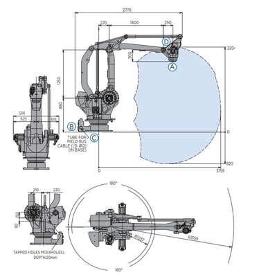 Robot industrial YASKAWA MPL160II con brazo robótico con carga útil de 160 kg para paletización