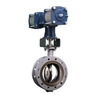 Vanessa Serie 30.000 Control de flujo Cuarta vuelta triple válvula de desplazamiento con Fisher DVC6200 posicionador de válvula
