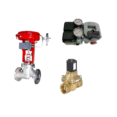 La famosa válvula de control neumático de China con el posicionador Masoneilan SVI2-21123121 y la válvula de solenoide Burkert 5404