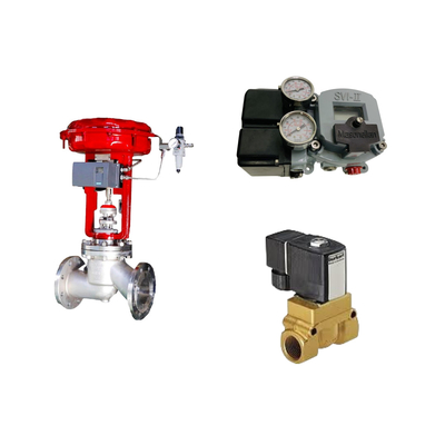 La famosa válvula de control neumático de China con el posicionador Masoneilan SVI2-21123121 y la válvula de solenoide Burkert 5404