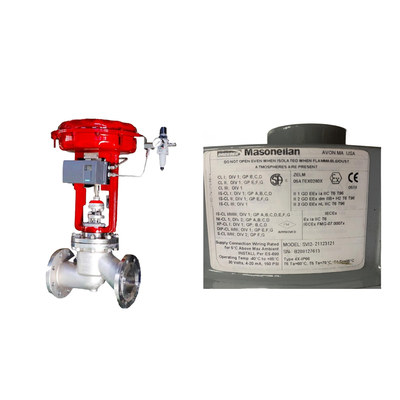 La famosa válvula de control neumático de China con posicionador Masoneilan SVI2-21123121 y válvula de solenoide ASCO