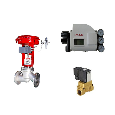 Las válvulas de control neumáticos con posicionador de válvula inteligente Koso KGP5000 y válvula de solenoide Burkert 5404