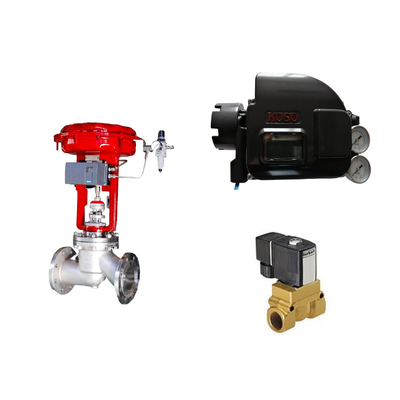Las válvulas de control neumáticos con posicionador de válvula inteligente Koso KGP5000 y válvula de solenoide Burkert 5404