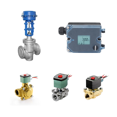 Válvulas de control neumático con posicionador electropneumático Samson 3725 y válvulas solenoides ASCO