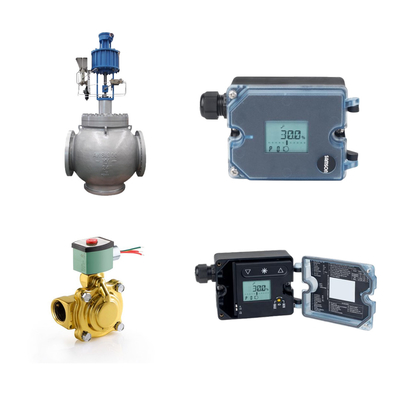 Válvulas de control neumático con posicionador electropneumático Samson 3725 y válvulas solenoides ASCO