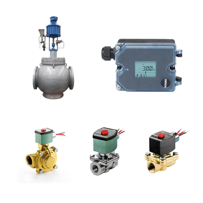 Válvulas de control neumático con posicionador electropneumático Samson 3725 y válvulas solenoides ASCO