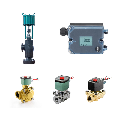 Válvulas de control neumático con posicionador electropneumático Samson 3725 y válvulas solenoides ASCO