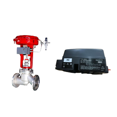 Válvula de control con Fisher 3800 como posicionador y válvulas solenoides de la serie 210 de ASCO