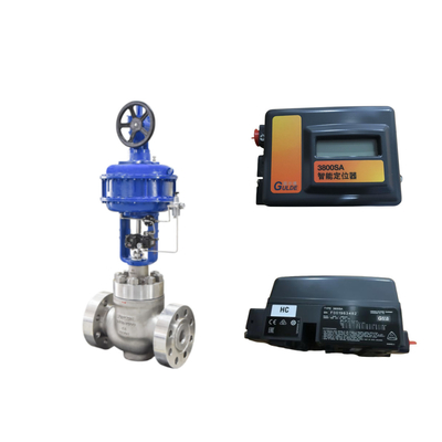 Válvula de control con Fisher 3800 como posicionador y válvulas solenoides de la serie 210 de ASCO