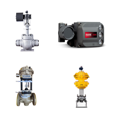 Válvula de control con posicionador Fisher DVC6200 y regulador de filtro Fisher 67CFR