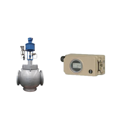 Válvula de control de tubería corrugada con posicionador electropneumático Samson 3730-3 y regulador de filtros Fisher 67CFR