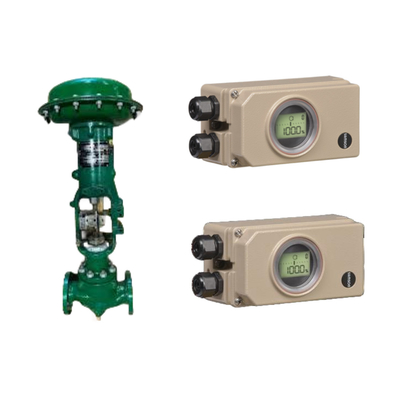 Válvula de control de tubería corrugada con posicionador electropneumático Samson 3730-3 y regulador de filtros Fisher 67CFR