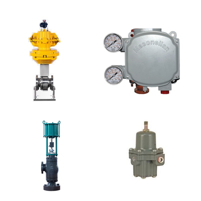 Válvula de control neumático con posicionador de válvula digital Masoneilan SVi1000 y regulador de filtro Fisher 67CFR