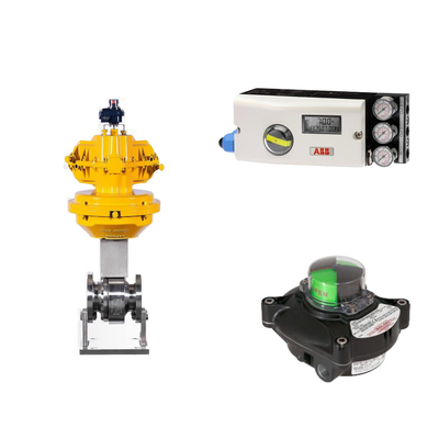 Válvula de control neumático con posicionador ABB TZIDC-200 y interruptor de límite de rotor