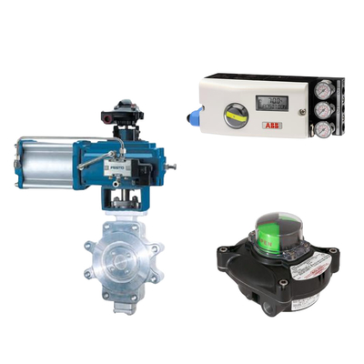 Válvula de control neumático con posicionador ABB TZIDC-200 y interruptor de límite de rotor
