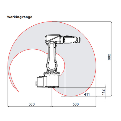 ABB IRB120 Con 6 Ejes Brazo Robótico Y Carga 3kg Alcanza 580mm Para Recoger Y Colocar Como Robot de Manejo