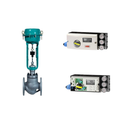 Válvula de control neumático con posicionador ABB TZIDC-200 y válvulas solenoides de dos vías EMERSON ASCO210