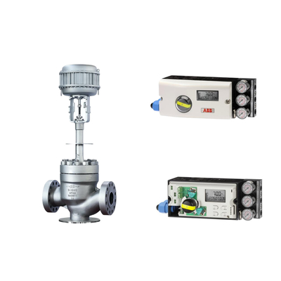 Válvula de control neumático con posicionador ABB TZIDC-200 y válvulas solenoides de dos vías EMERSON ASCO210