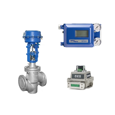 Válvula neumática con Spirax Sarco posicionador de válvula inteligente SP500 y interruptor de límite EMERSON