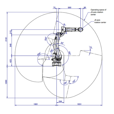 6 Ejes Brazo robótico industrial Fanuc M-20iD/25 con posicionador robótico CNGBS para soldadura