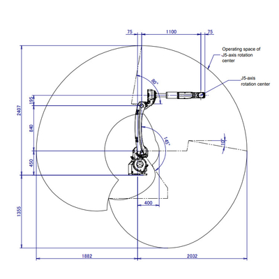 M-10iD/8L Fanuc Robot Arm con 2032MM alcance de 6 Ejes Robot Arm con CNGBS paquete de soldadura