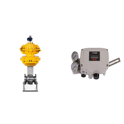 Válvula de control neumático con el posicionador de válvula inteligente original Rotork YT-2500 y el regulador de filtros Masoneilan 78-40