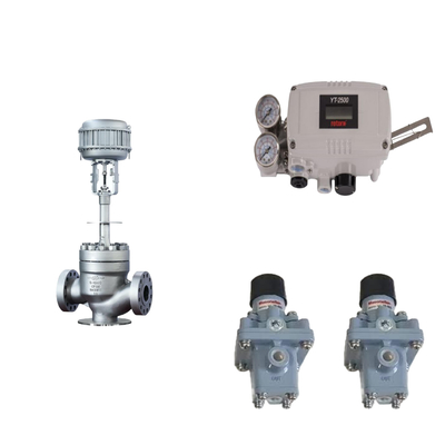 Válvula de control neumático con el posicionador de válvula inteligente original Rotork YT-2500 y el regulador de filtros Masoneilan 78-40