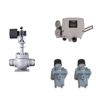 Válvula de control neumático con el posicionador de válvula inteligente original Rotork YT-2500 y el regulador de filtros Masoneilan 78-40