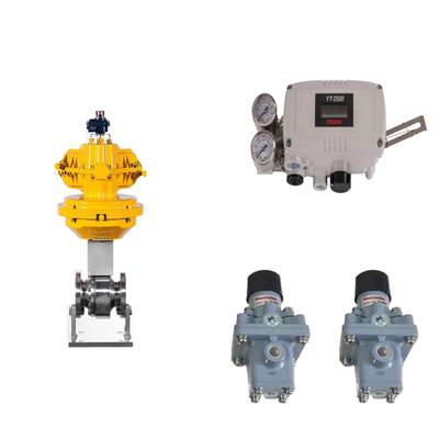 Válvula de control neumático con el posicionador de válvula inteligente original Rotork YT-2500 y el regulador de filtros Masoneilan 78-40