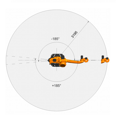 KUKA KR 180 R3200 PA Brazo robótico de 5 ejes con carga útil de 180 kg para la máquina de embalaje como robot de paletización